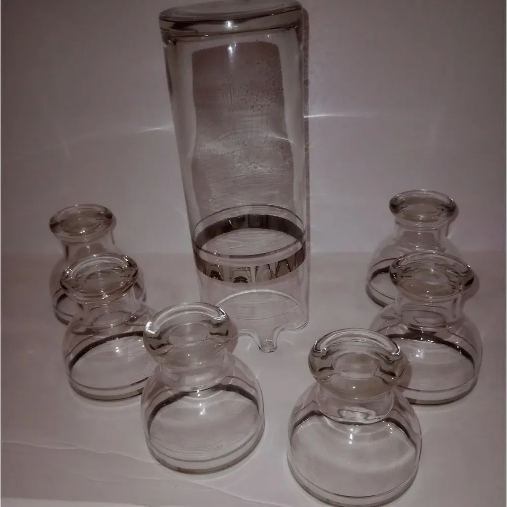🆕🍸 Vintage Dorothy Thorpe Decanter and Mini Martini Glasses